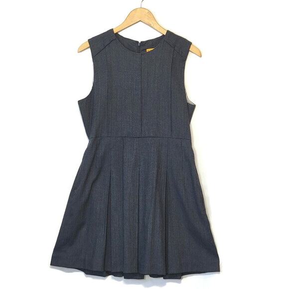 Alice + Olivia Dress Scoop Neck Sleeveless Pleated Wool Midi Classic Gray Size M - Picture 5 of 16